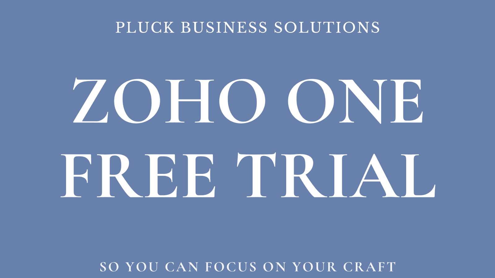 Zoho One Free 30 Day Trial